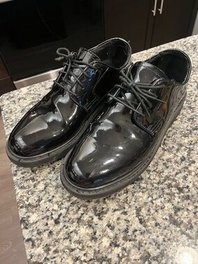 Rocky Men's Black Patent Leather Derby Dress Shoes - Shiny Work Shoes